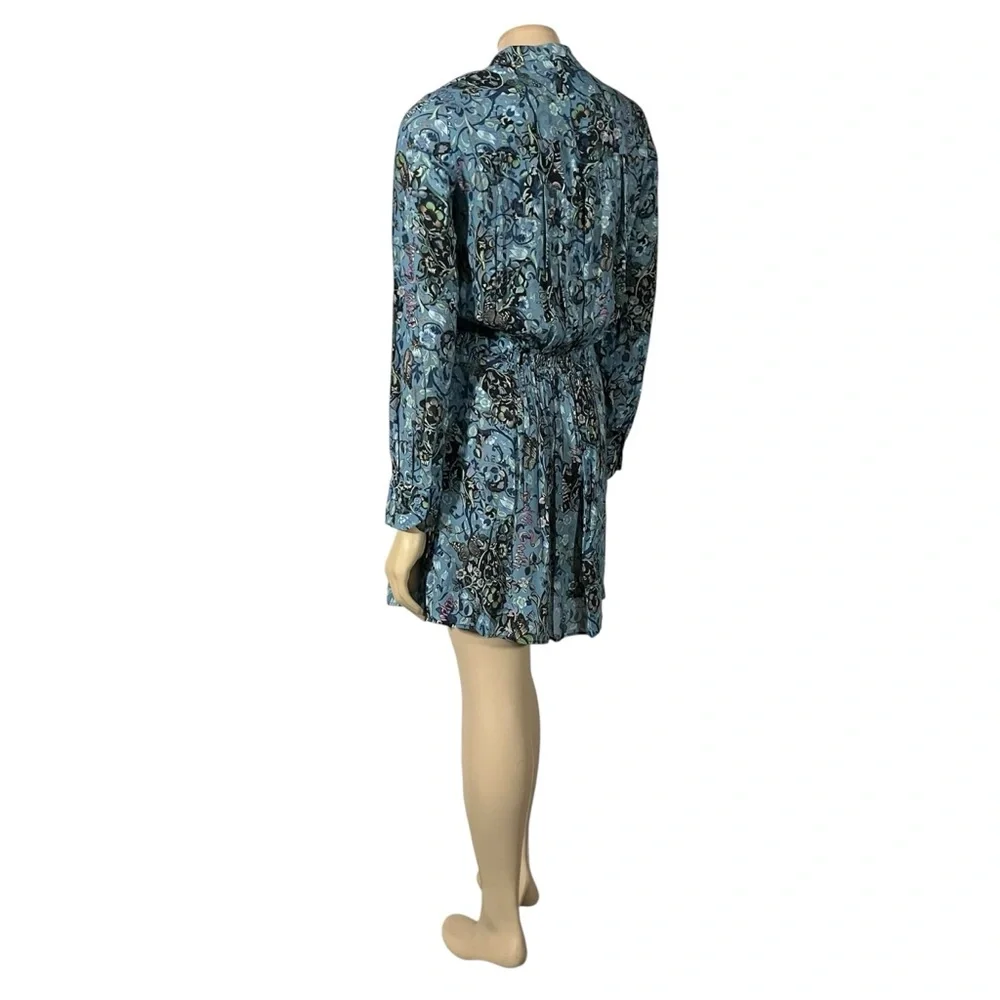 NWT Zadig & Voltaire Refla bohemian Patch Oxford blue printed Dress - Picture 3 of 15